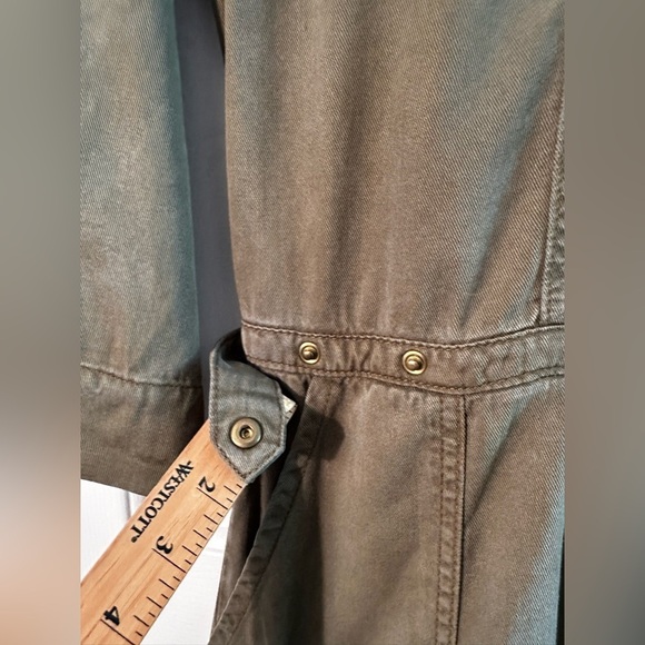 FREE PEOPLE 4 Army Green Military Utility Long Sleeve Romper Convertible Sleeves - Picture 12 of 16